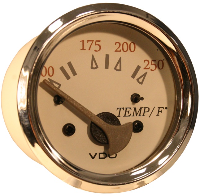 310-13297 - VDO Cockpit Marine White-Grey 250F Water Temperature Gauge