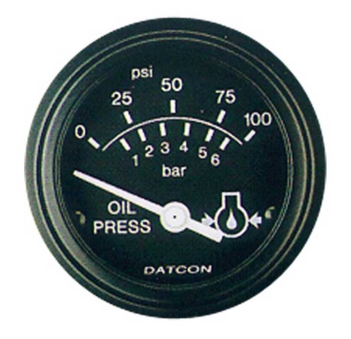 101576 - Datcon Oil Pressure Gauge 24V 0-100PSI 240-33.5 ohms