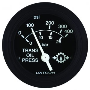 105296 - Datcon Transmission Oil Pressure Gauge 12V 0-400PSI