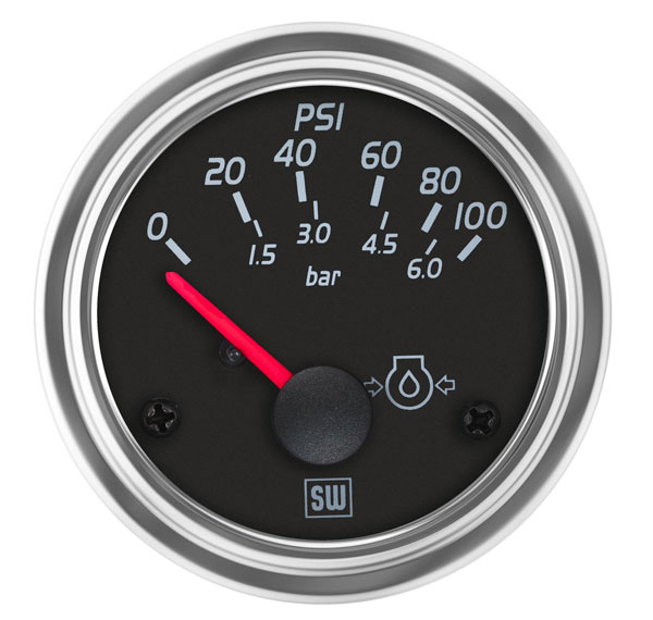 122273 - Stewart Warner Dual Oil Pressure Gauge Gauge Line Series Electrical 100psi