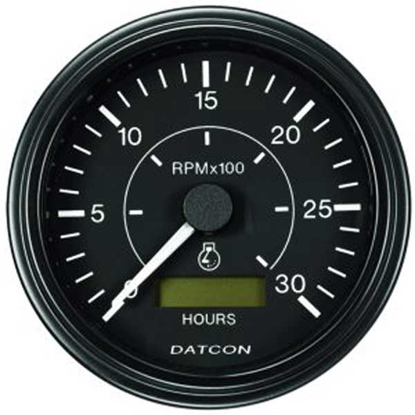 123059 - Datcon Tachometer with Hourmeter ANALOG II 0-3000 RPM