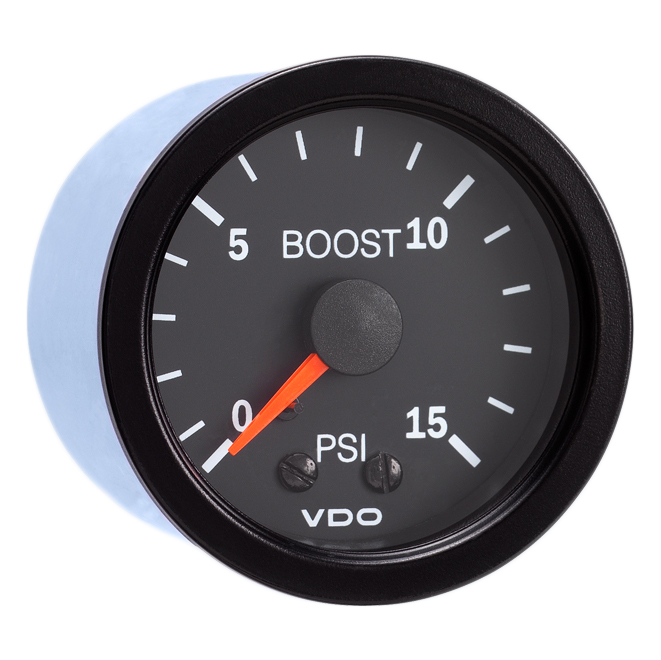 150-1011 - VDO Vision Black 15PSI Mechanical Boost Gauge