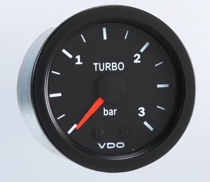 150-102 - VDO Vision Black 3 bar Mechanical Boost Gauge 12V