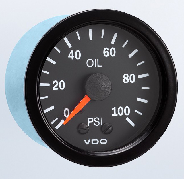 150-1071 - VDO Oil Pressure Gauge 100PSI Vision Black