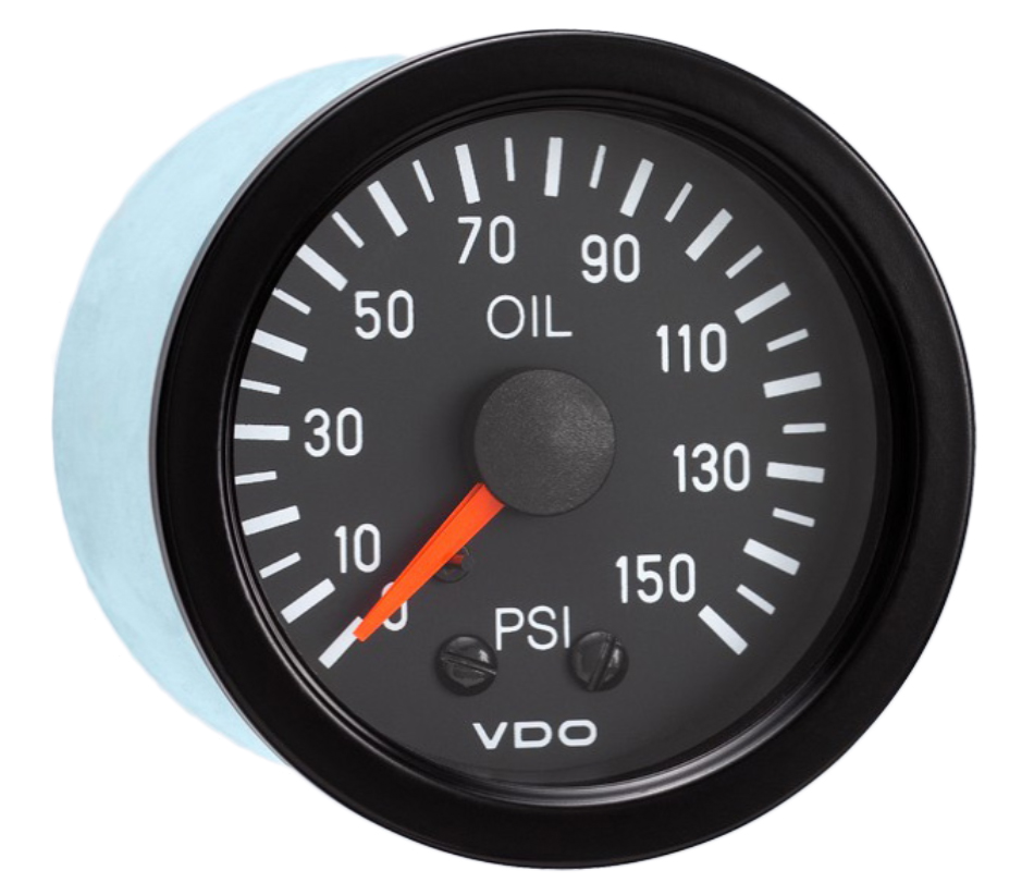 150-1111 - VDO Vision Black 150PSI Mechanical Oil Pressure Gauge