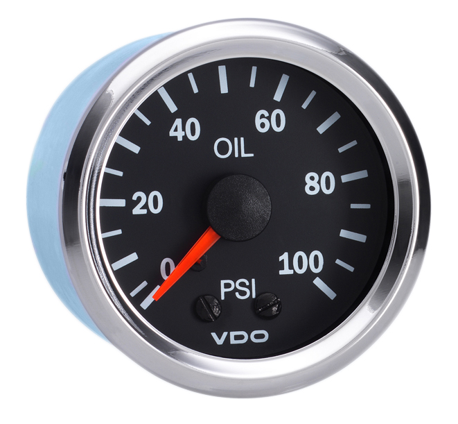 150-1972 - VDO Vision Chrome 100PSI Mechanical Oil Pressure Gauge