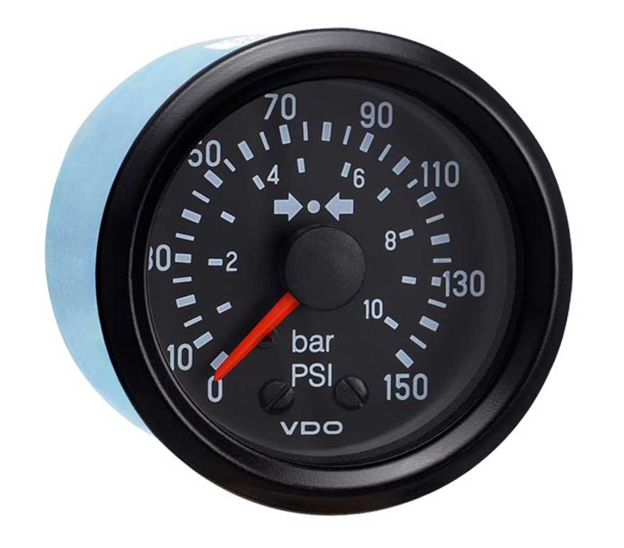 150-905 - VDO Mechanical Air Pressure Gauge Cockpit International 150PSI 10 bar