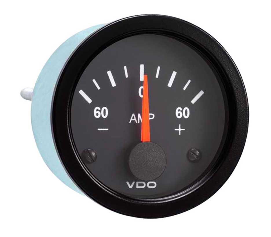 190-104 - VDO Ammeter Gauge 60 amp Style Vision Black