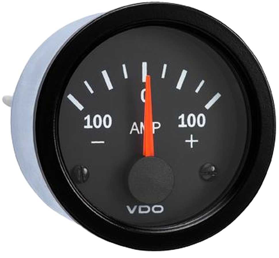 190-105 - VDO Ammeter Gauge 100 amp Style Vision Black