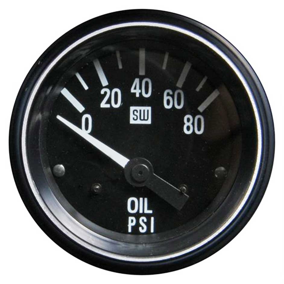 284AE - Stewart Warner Heavy Duty Oil Pressure Gauge 0-80PSI