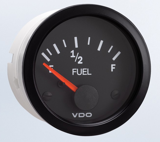 301-104K - VDO Vision Black Fuel Gauge and ALAS Fuel Sender Kit