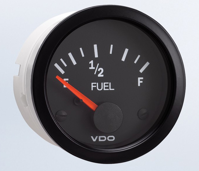 301-105 - VDO Vision Black Fuel Gauge for 240-33 ohm