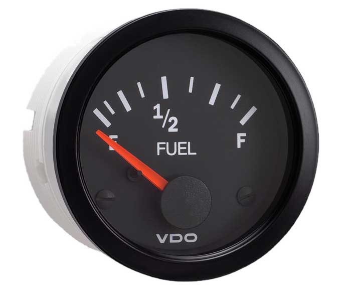 301-107 - VDO Vision Black Fuel Gauge for Tube Type Sender 90-0 ohm
