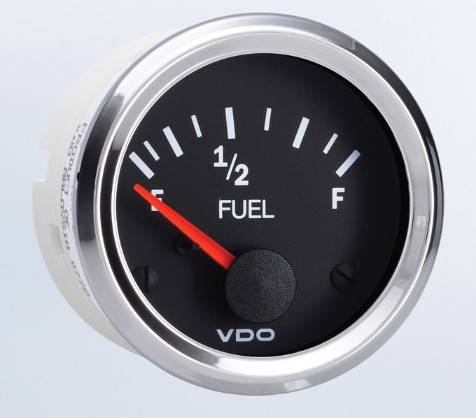 301-194K - VDO Vision Chrome Fuel Gauge and ALAS Fuel Sender Kit