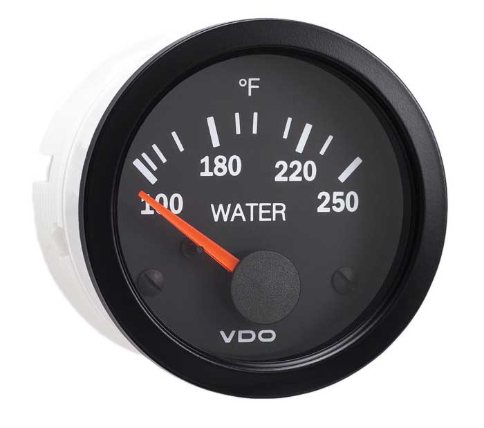 310-105 - VDO Temperature Gauge Water 250F Vision Black