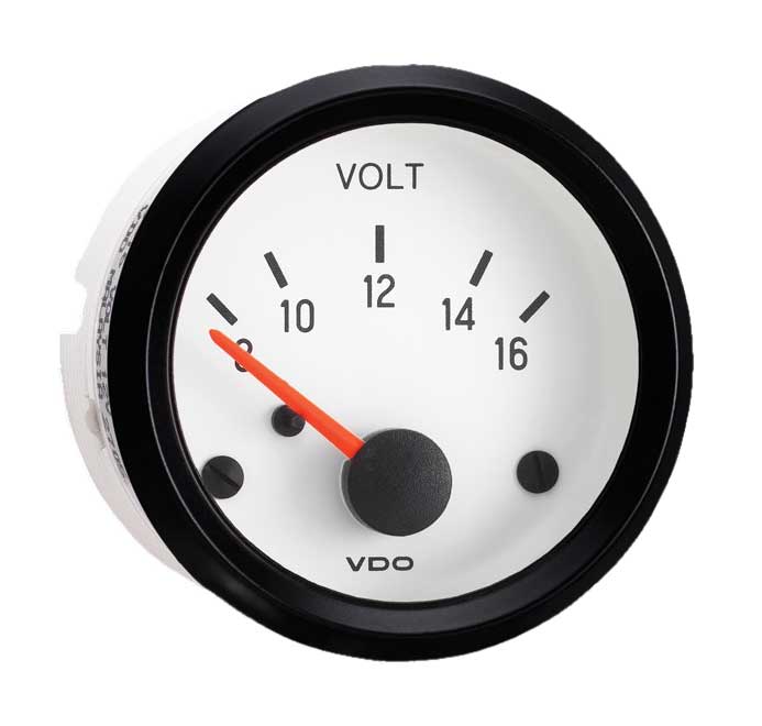 332-241 - VDO 8-16V Voltmeter Gauge Cockpit White