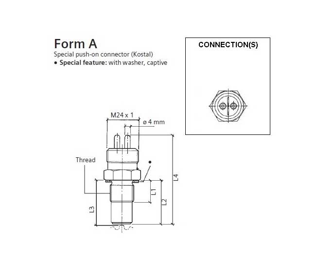 340-804-005-001C - VDO Inductive Tachometer - Speedometer Sender