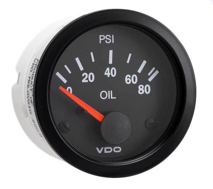 350-104 - VDO Pressure Gauge 80 psi Oil Vision Black