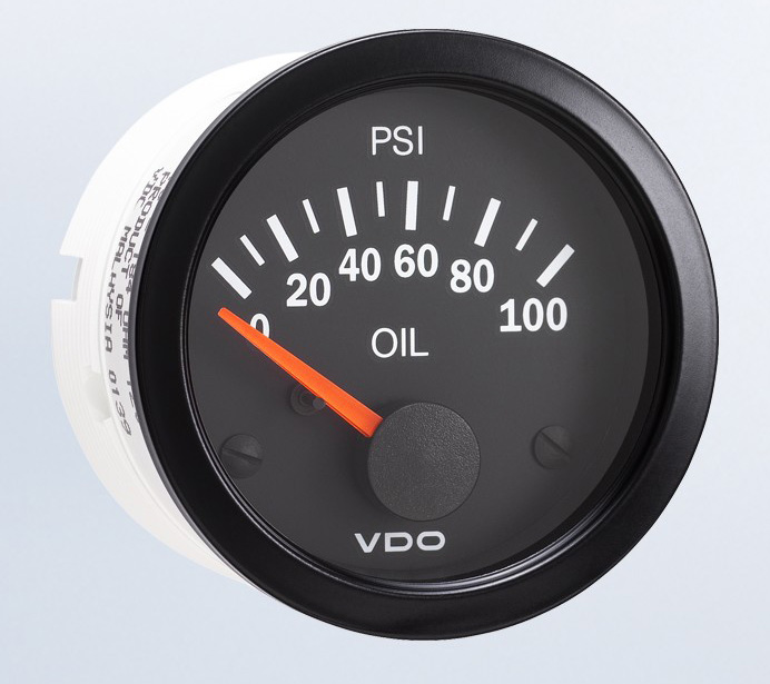 350-1061 - VDO Vision Black 100PSI Oil Pressure Gauge