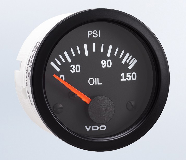350-1081 - VDO Vision Black 150PSI Oil Pressure Gauge
