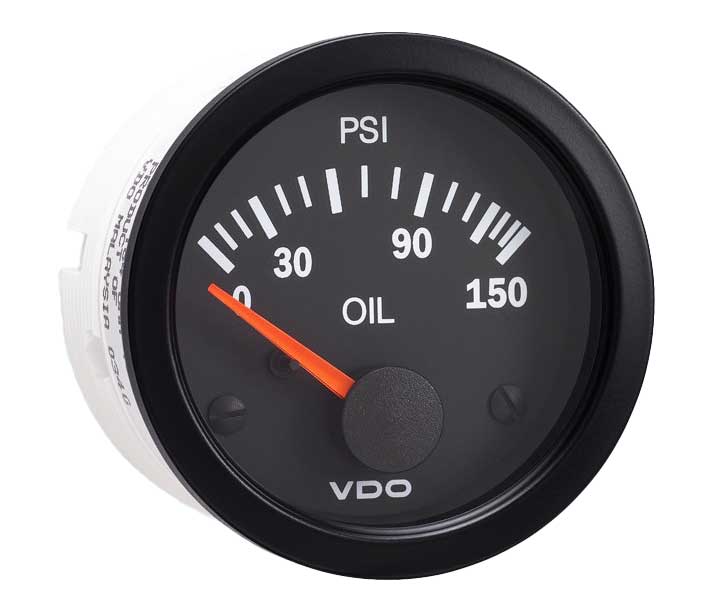 350-109 - VDO Vision Black 150PSI Oil Pressure Gauge