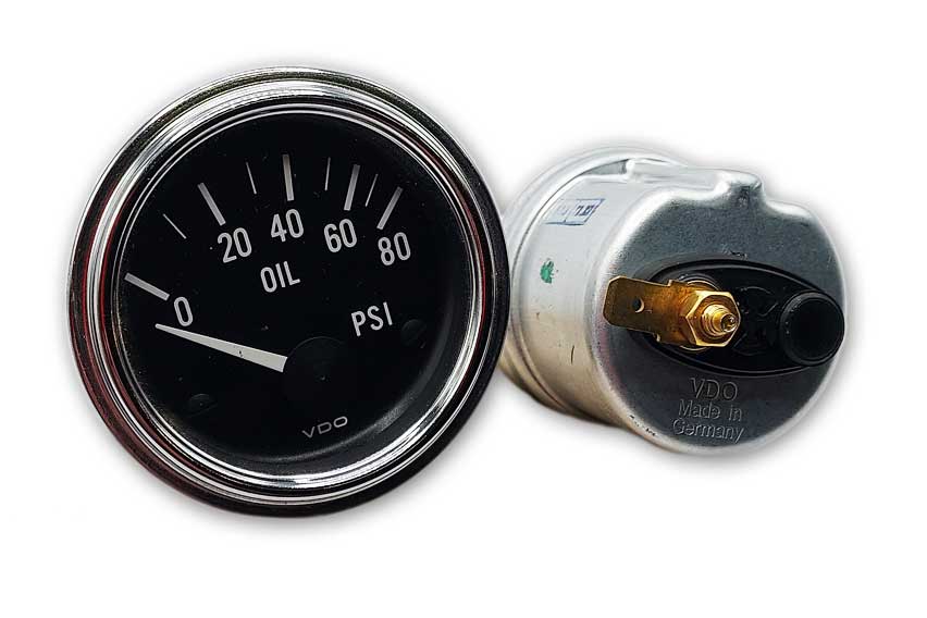 350-304 - VDO Kit Oil Pressure Gauge-Sender 80 PSI