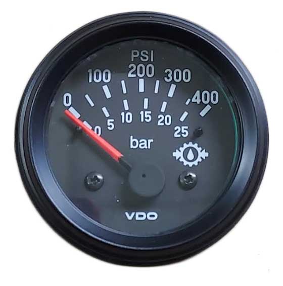 350-94000 -VDO Gear Oil Pressure Gauge Cockpit International Gen II 400psi-30 Bar