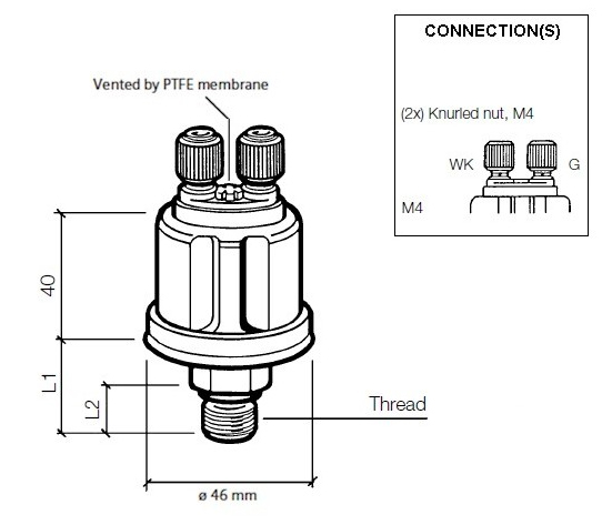 360-081-030-028C -VDO Oil Pressure Sensor 5bar