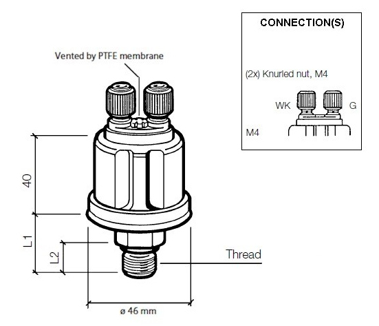 360-081-030-041C -VDO Oil Pressure Sensor 10bar