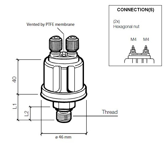 360-081-038-001C - VDO Oil Pressure Sensor 25bar