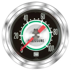 360DP - Stewart Warner Green Line Oil Pressure Gauge (mechanical) 0-100PSI