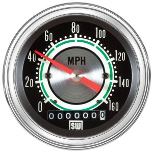 530DH - Stewart Warner Green Line Speedometer Electric 160 MPH