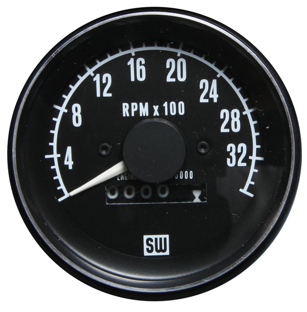 551AHL-D - Stewart Warner Tachometer with Hourmeter mechanical Heavy Duty Series 0-3500 RPM