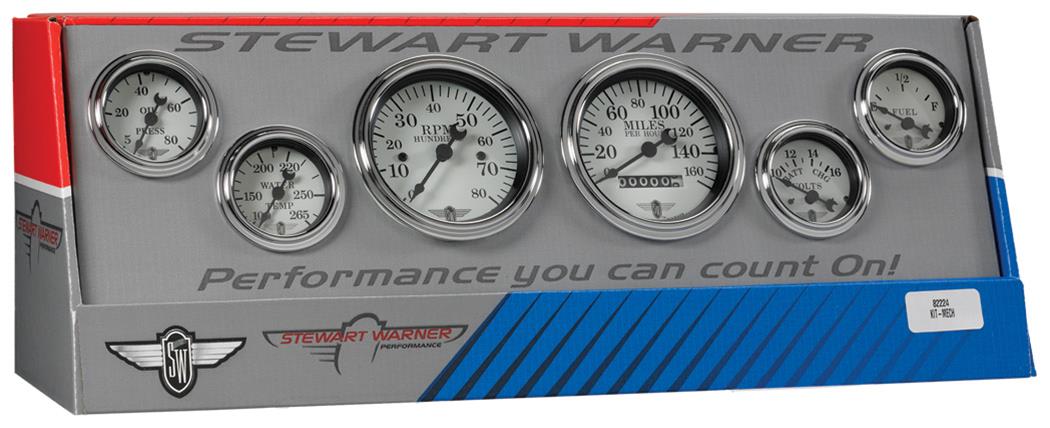 82224 - Stewart Warner Kit 6-Gauge Wings White