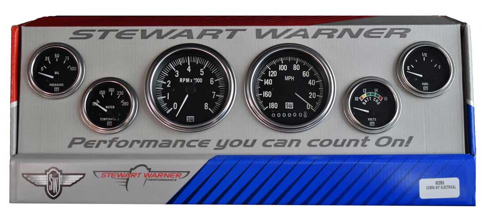 82263 - Stewart Warner Deluxe 6-Gauge Cobra Kit