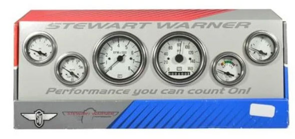 82266 - Stewart Warner Street Rod 6 Gauges Kit Deluxe Series Face gauges Electrical