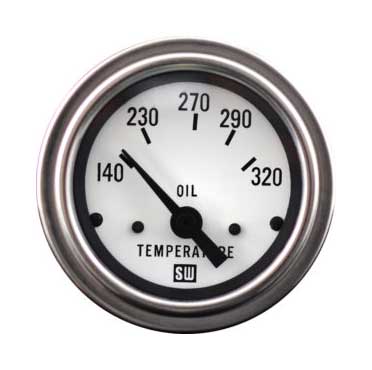 82308-WHT - Stewart Warner Oil Temperature Gauge electrical Deluxe Series 320F
