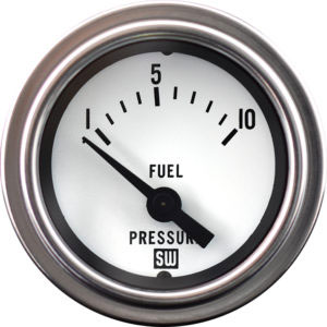 82319-WHT - Stewart Warner Fuel Pressure Gauge mechanical Deluxe Series 10 PSI