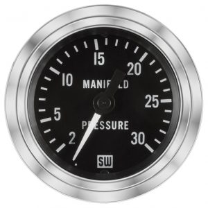 82321 - Stewart Warner Deluxe Manifold Pressure Gauge 2-30PSI