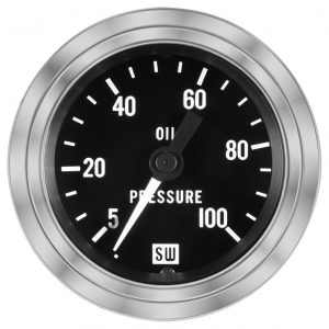 82323 - Stewart Warner Deluxe Oil Pressure Gauge 5-100PSI