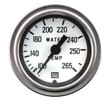 82326-144-WHT - Stewart Warner Water Temperature Gauge mechanical Deluxe Series 265F