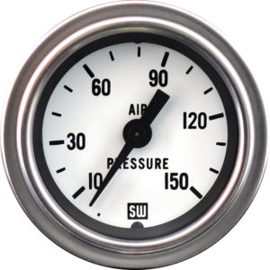 82329-WHT - Stewart Warner Air Pressure Gauge mechanical Deluxe Series 150 PSI