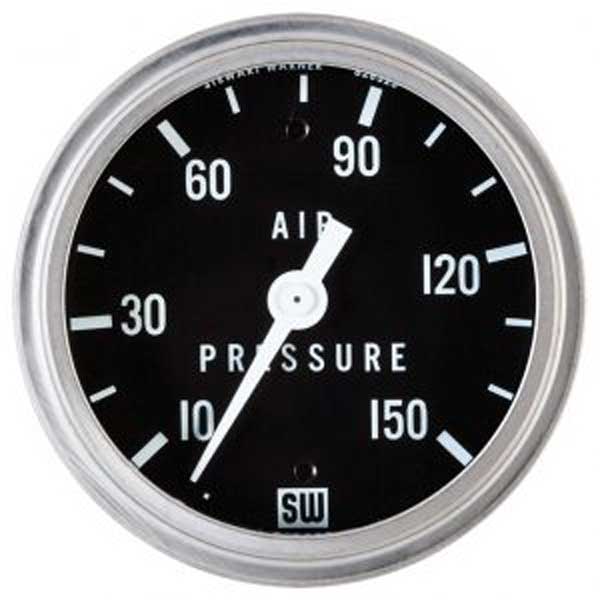 82408 - Stewart Warner Deluxe Air Pressure Gauge 10-150PSI