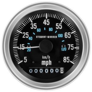 82637 - Stewart Warner Deluxe Speedometer 5-85 MPH 0-130 KPH