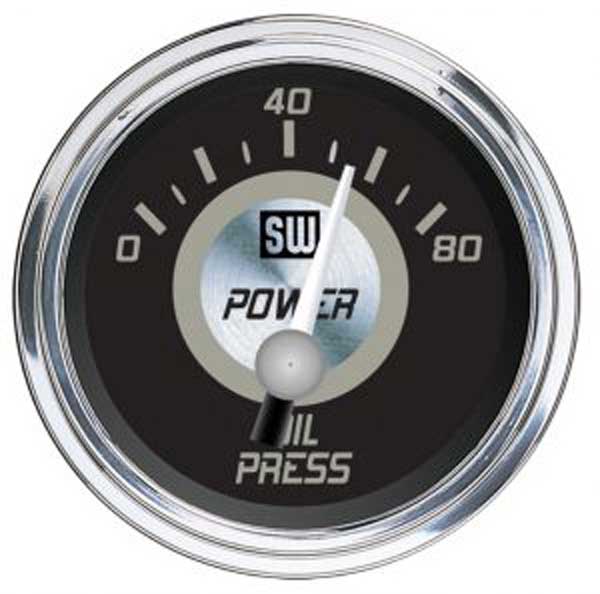 82756 - Stewart Warner Power Series Oil Pressure Gauge 0-80PSI
