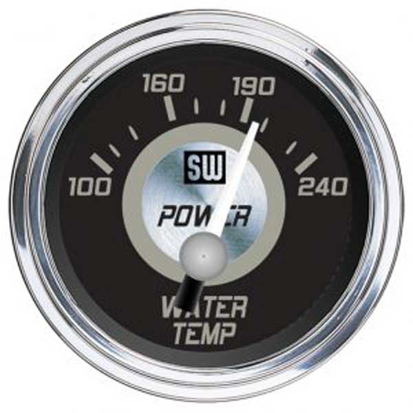 82757 - Stewart Warner Power Series Water Temperature Gauge 100-240F
