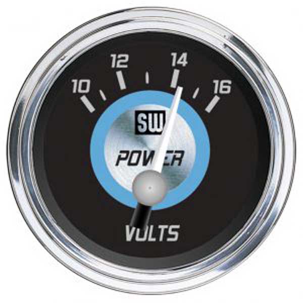 82762 - Stewart Warner Power Series Voltmeter 10-16 VDC