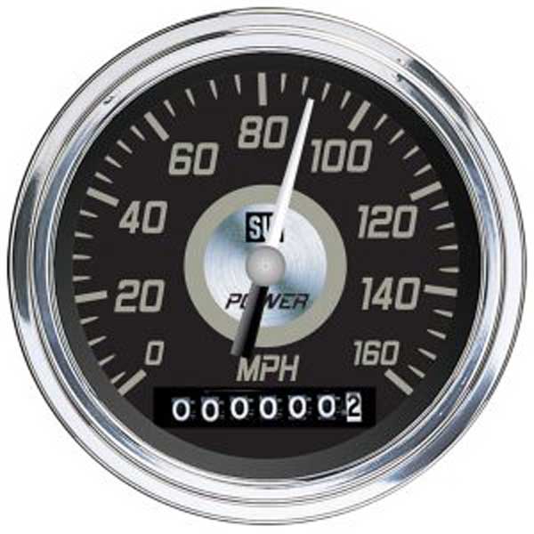 82840 - Stewart Warner Power Series Speedometer 0-160 MPH
