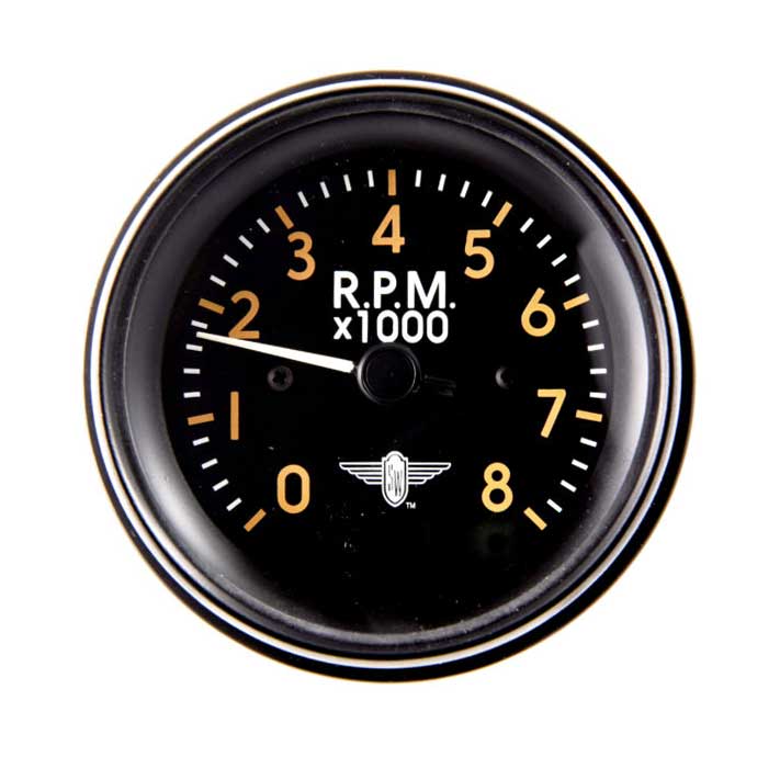 838465 - Stewart Warner Tachometer electrical 0-8000 RPM Aviator Series