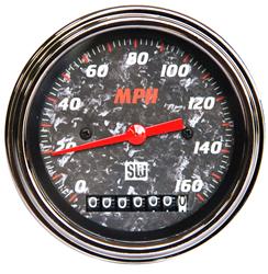 838477 - Stewart Warner Speedometer electrical 0-160 MPH Forged Carbon Series